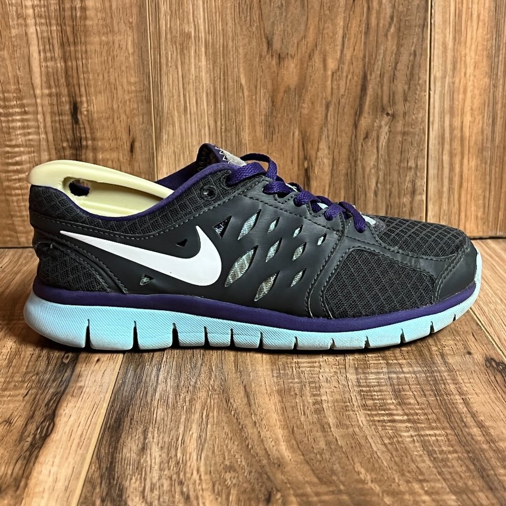 Nike Flex 2013 Womens Running Shoes Black Purple Blue 580441 017 EUC Size 5.5